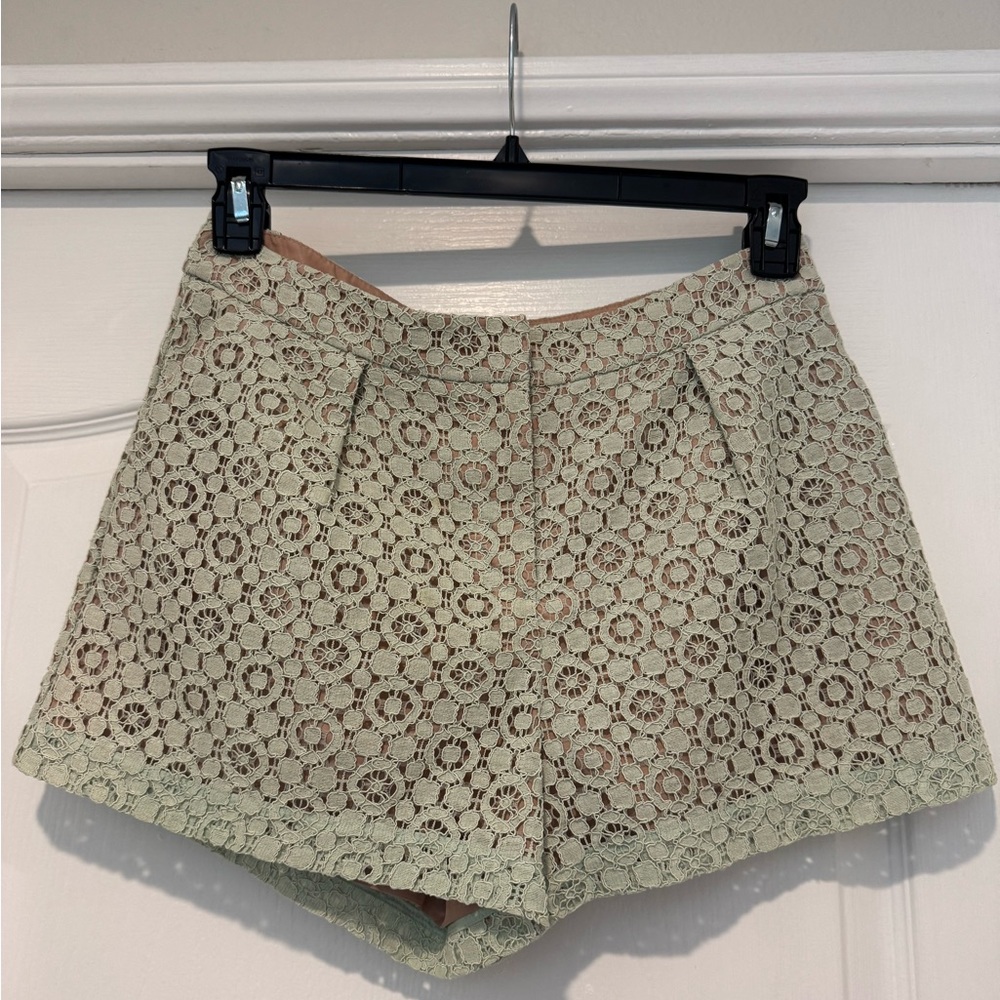 Victoria Beckham for Target Lace High Waist Shorts in Cream